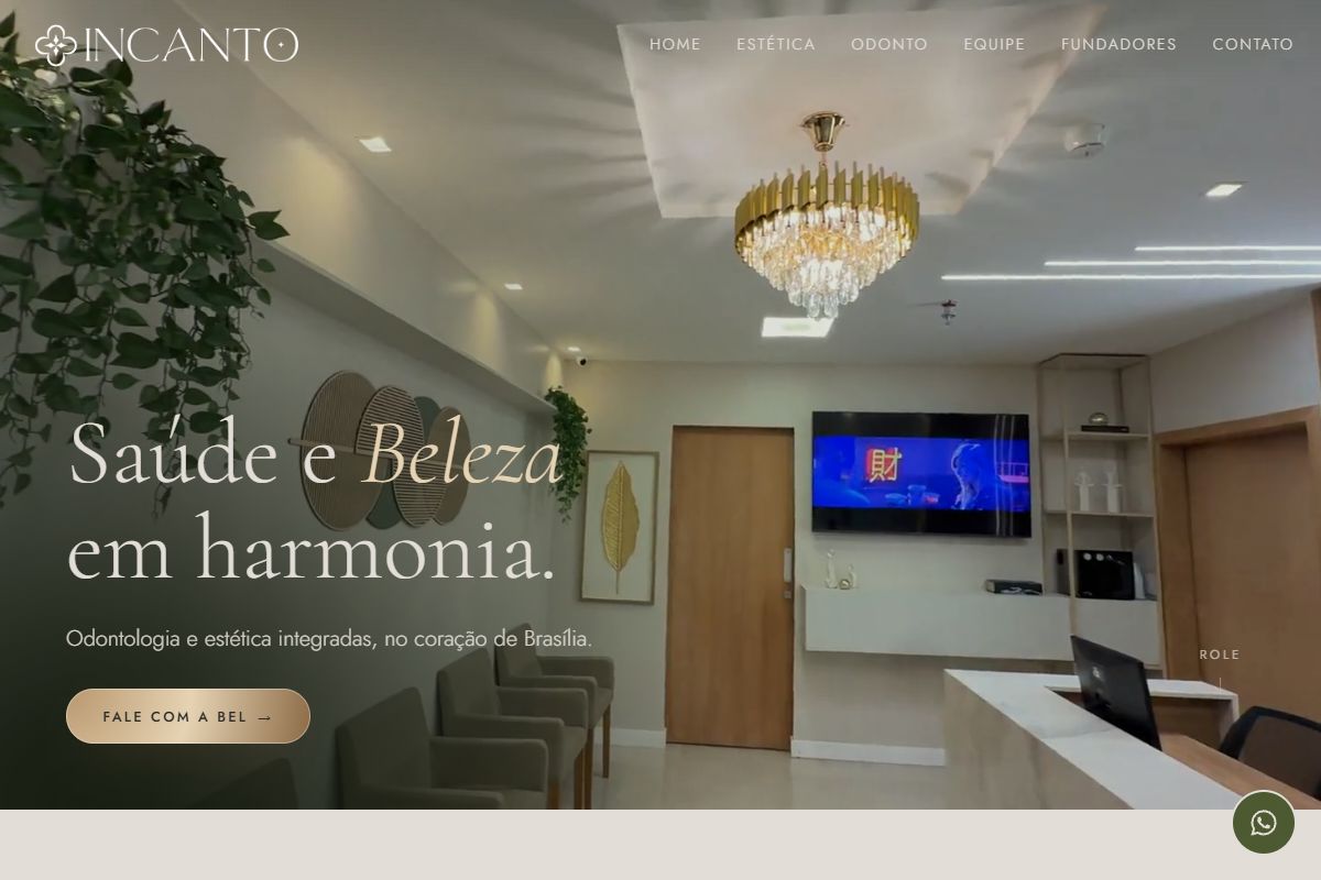 Primeira dobra do site de Grupo Incanto